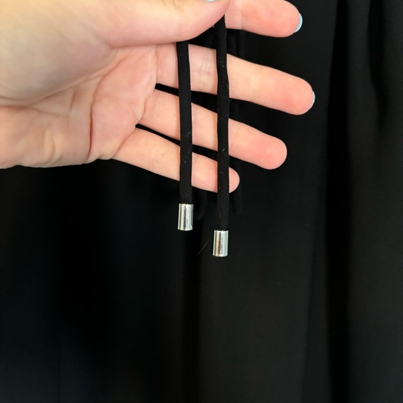 Karen Millen Wide Leg Sporty Trousers Black with Blue White Side Stripe - Picture 9 of 11